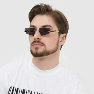 Balmain FIXE BPS-123A-54 Men BRAND NEW Sunglasses Titanium Gold Grey Geometric